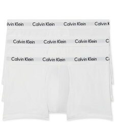 カルバンクライン メンズ ボクサーパンツ アンダーウェア Men's 3-Pack Cotton Stretch Low-Rise Trunks White
