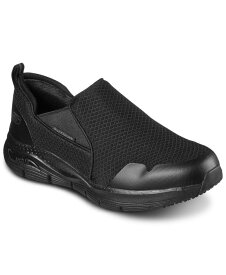 スケッチャーズ メンズ スリッポン・ローファー シューズ Men's Work: Arch Fit Slip Resistant Slip-On Work Sneakers from Finish Line Blk-black