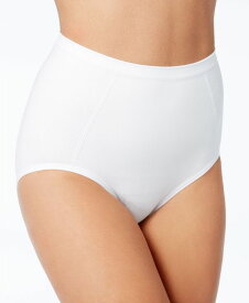 バリ レディース パンツ アンダーウェア Women's Extra Firm Tummy-Control Seamless Brief Underwear 2 Pack X245 White/White
