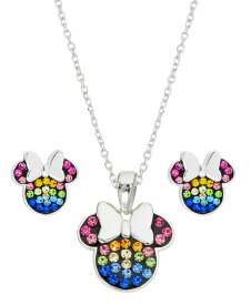 ディズニー レディース ネックレス・チョーカー・ペンダントトップ アクセサリー Children's 2-Pc. Set Crystal Multicolor Minnie Mouse Pendant Necklace and Stud Earrings in Sterling Silver Multi