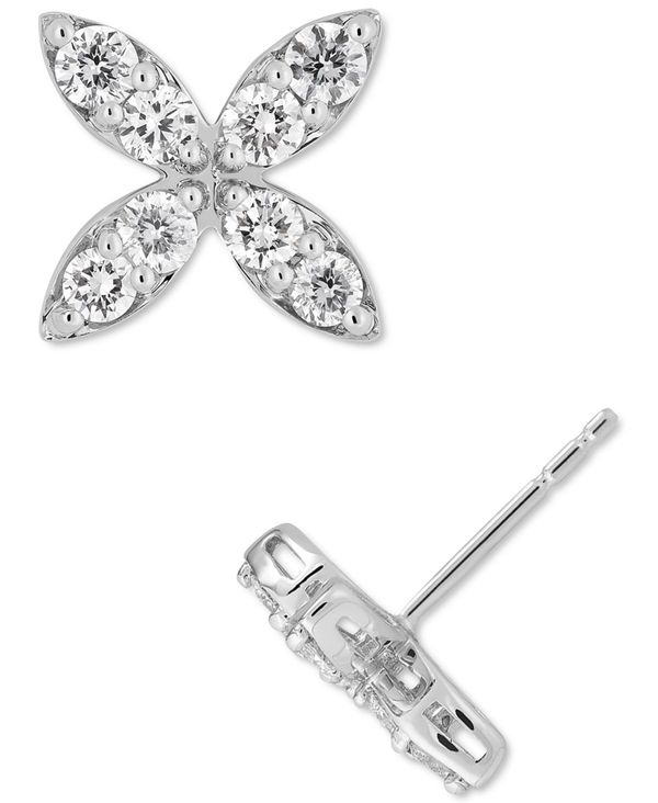 アクセサリー ピアス・イヤリング レディース ダイヤモンズ グロウン フォーエバー Lab-Created Silver Sterling Silver Sterling in t.w.) ct. (1/2 Earrings Stud Cluster Flower Diamond ピアス