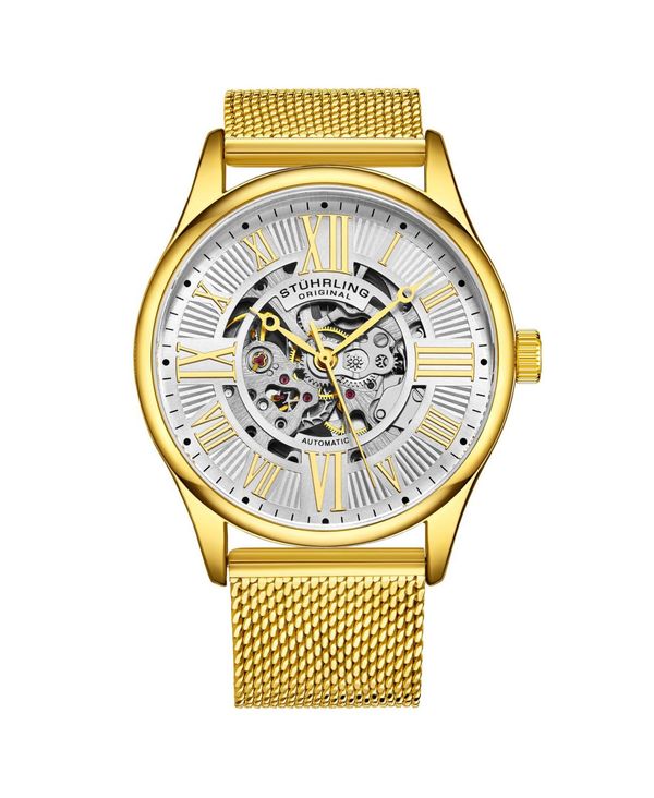 ストゥーリング メンズ 腕時計 アクセサリー Men's Gold Tone Stainless Steel Bracelet Watch 42mm  Gold - www.edurng.go.th