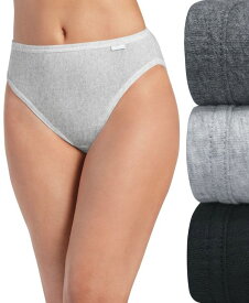 ジョッキー レディース パンツ アンダーウェア Elance French Cut 3 Pack Underwear 1485 1487 Extended Sizes Grey Heather/Charcoal Grey Heather/Black