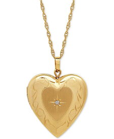 イタリアン ゴールド レディース ネックレス・チョーカー・ペンダントトップ アクセサリー Diamond Accent Heart Locket Pendant Necklace in 10k Gold Yellow Gold