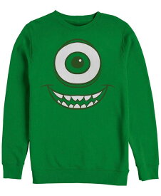 ディズニー メンズ パーカー・スウェット アウター Pixar Men's Monsters Inc. Mike Wazowski Eye Costume Crewneck Fleece Emerald