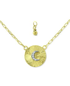 ジャーニ ベルニーニ レディース ブレスレット・バングル・アンクレット アクセサリー Cubic Zirconia Moon Disc Pendant Necklace 16 + 2 extender Gold over Silver