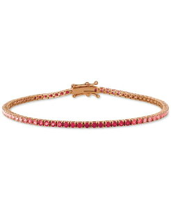  @ fB[X uXbgEoOEANbg ANZT[ Strawberry Layer Cake Ruby (7/8 ct. t.w.) & Pink Sapphire (2 ct. t.w.) Link Bracelet in 14k Rose Gold Multi Colored