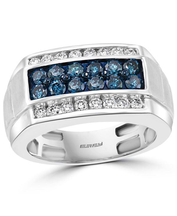 ����≧� �泣��坂困���������ｃ� �＜����≪��祉���� �����14K ����≧�����ャ�荀����White Gold EFFYreg; Men's Ring ��昆��� 2 14k Blue Diamond t.w. 8 1 7 ct. in
