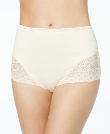 バリ レディース パンツ アンダーウェア Women's Firm Tummy-Control Lace Trim Microfiber Brief Underwear 2 Pack X054 Soft Taupe/Soft Taupe (Nude 4)