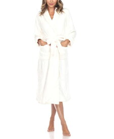 ホワイトマーク レディース ナイトウェア アンダーウェア Plus Size Cozy Loungewear Belted Robe White