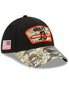 ニューエラ メンズ 帽子 アクセサリー Men's Black-Camouflage Chicago Bears 2021 Salute To Service B 39THIRTY Flex Hat Black-Camouflage