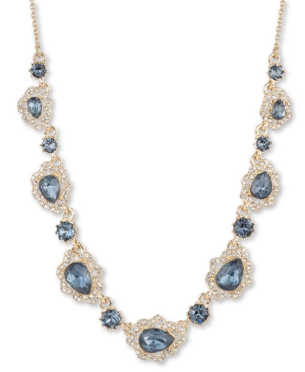超美品 マルケッサ Blue extender 3 + 16 Necklace Statement Stone Pear-Shape & Crystal Gold-Tone アクセサリー ネックレス・チョーカー・ペンダントトップ レディース ネックレス・ペンダント