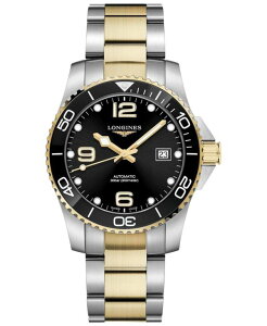 �����W�� �����Y �A�N�Z�T���[ �r���v T�V���c Longines Men's Swiss Automatic HydroConquest Two-Tone Stainless Steel Bracelet Watch 41mm Black �u���b�N