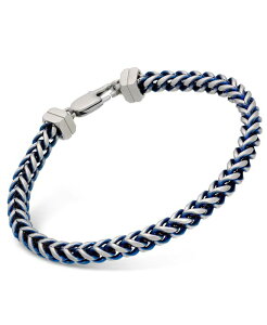 GXN@CA Y ANZT[ uXbgEoOEANbg TVc Esquire Men's Jewelry Link Chain Bracelet in Stainless Steel and Blue Ion-Plating Silver Vo[