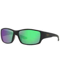 }ECW Y TOXEACEFA ANZT[ Men's Polarized Sunglasses MJ000673 Local Kine 61 Black Green