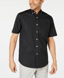 クラブルーム メンズ シャツ トップス Men's Micro Dot Print Stretch Cotton Shirt Black