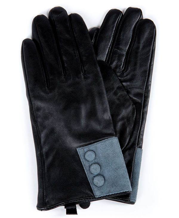 好評 2022新作 送料無料 サイズ交換無料 マーカスアドレール レディース アクセサリー 手袋 Black Women's Suede Button Genuine Leather Touchscreen Gloves benfarms.com benfarms.com