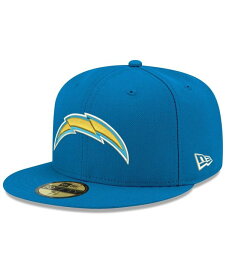 ニューエラ メンズ 帽子 アクセサリー Men's Powder Blue Los Angeles Chargers Omaha Primary Logo 59FIFTY Fitted Hat Powder Blu