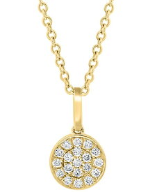 エフィー レディース ネックレス・チョーカー・ペンダントトップ アクセサリー EFFY&reg; Diamond Pav&eacute; Cluster 18 Pendant Necklace (1/10 ct. t.w.) in Sterling Silver or 14k Gold-Plated Sterling Silver Gold-Plated Sterling Silver