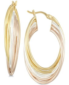 シモン アイ スミス レディース ピアス・イヤリング アクセサリー Tricolor Multi-Ring Hoop Earrings in Sterling Silver and 18k Gold & Rose Gold over Sterling Silver Tricolor