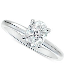 フォーエバーマーク レディース リング アクセサリー Diamond Solitaire Oval-Cut Diamond Engagement Ring (5/8 ct. t.w.) in 14k White Gold White Gold