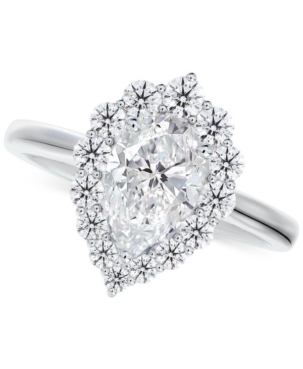 フォーエバーマーク レディース リング アクセサリー Diamond Pear Halo Engagement Ring (3 ct. in 14k White Gold White Gold