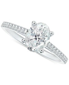 フォーエバーマーク レディース リング アクセサリー Diamond Oval-Cut Cathedral Solitaire & Pav&eacute; Engagement Ring (7/8 ct. t.w.) in 14k White Gold White Gold