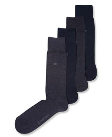 カルバンクライン メンズ 靴下 アンダーウェア Men's Socks 4 Pack Solid Charcoal/Navy