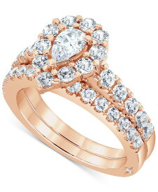 マルケッサ レディース リング アクセサリー Certified Diamond Pear Halo Bridal Set (2 ct. t.w.) in 18K White Yellow or Rose Gold Rose Gold