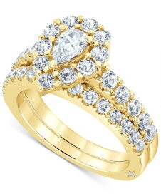 マルケッサ レディース リング アクセサリー Certified Diamond Pear Halo Bridal Set (2 ct. t.w.) in 18K White Yellow or Rose Gold Yellow Gold