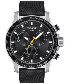 ティソット メンズ 腕時計 アクセサリー Men's Swiss Chronograph Supersport Black Textile Strap Watch 40mm Black