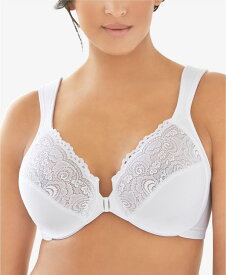 グラマライズ レディース ブラジャー アンダーウェア Women's Full Figure Plus Size Wonderwire Front Close Bra White