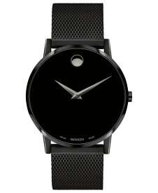 モバド メンズ 腕時計 アクセサリー Men's Swiss Museum Black PVD Mesh Bracelet Watch 40mm Black