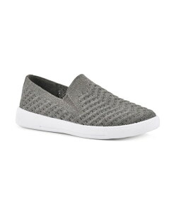 zCg}Ee fB[X V[Y Xb|E[t@[ Xj[J[ White Mountain Women's Courage Slip On Sneakers Silver Fabric Vo[