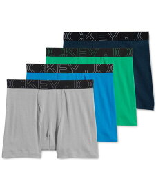 ジョッキー メンズ ボクサーパンツ アンダーウェア Men's 4-Pk. ActiveBlend Moisture-Wicking Boxer Briefs Blue/Green/Grey/Midnight