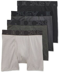 ジョッキー メンズ ボクサーパンツ アンダーウェア Men's 4-Pk. ActiveBlend Moisture-Wicking Boxer Briefs Grey/Pewter/Heather/Black