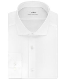 カルバンクライン メンズ シャツ トップス Calvin Klein Men's STEEL Slim-Fit Non-Iron Stretch Performance Dress Shirt White