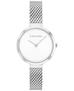 JoNC fB[X ANZT[ rv bV TVc Calvin Klein Stainless Steel Mesh Bracelet Watch 28mm Silver Vo[