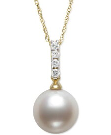 ベル ドゥ メール レディース ネックレス・チョーカー・ペンダントトップ アクセサリー Cultured Freshwater Pearl (8mm) & Diamond (1/20 ct. t.w.) 18 Pendant Necklace in 14k Gold Gold