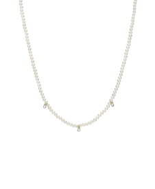 ゾエレフ レディース ネックレス・チョーカー・ペンダントトップ アクセサリー Cultured Pearl Beaded with Diamond Bezel Necklace Gold