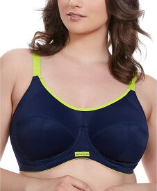 エロミ レディース ブラジャー アンダーウェア Full Figure Energise Moisture Wicking Underwire Sports Bra EL8041 Online Only Navy