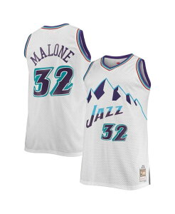 �~�b�`�F��&�l�X �����Y �g�b�v�X �V���c �g�[�� �W���[�W�[ Mitchell & Ness Men's Karl Malone White Utah Jazz Big and Tall Hardwood Classics Jersey White �z���C�g