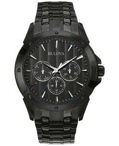 uo Y ANZT[ rv TVc Bulova Men's Black Ion-Plated Stainless Steel Bracelet Watch 43mm 98C121 No Color ubN