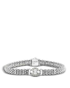 ���S�X ���f�B�[�X �A�N�Z�T���[ �u���X���b�g�E�o���O���E�A���N���b�g LAGOS Enso Sterling Silver Caviar Bracelet with Diamonds White/Silver �z���C�g