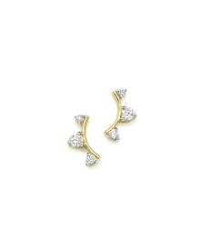 アディナ レイター レディース ピアス・イヤリング アクセサリー 14K Yellow Gold Diamond Amigos Curved Triple Diamond Stud Earrings White/Gold