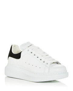 ALT_[E}bNC[ fB[X V[Y q[ Xj[J[ XG[h Alexander McQUEEN Women's Oversized Suede Heel Detail Sneakers White/Black zCg