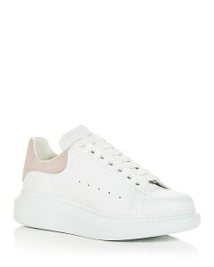ALT_[E}bNC[ fB[X V[Y q[ Xj[J[ XG[h Alexander McQUEEN Women's Oversized Suede Heel Detail Sneakers White/Pastel zCg
