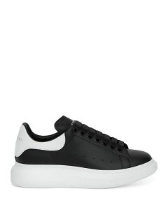 ALT_[E}bNC[ Y V[Y Xj[J[ U[ q[ Alexander McQUEEN Men's Oversized Leather Heel Detail Sneakers Black/Bone ubN