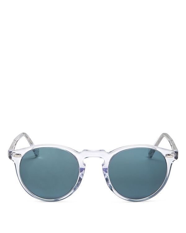 オリバーピープルズ メンズ サングラス・アイウェア アクセサリー Unisex Gregory Peck Round Sunglasses 50mm CLEAR BLUE