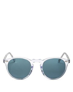 Io[s[vY Y TOXEACEFA ANZT[ Unisex Gregory Peck Round Sunglasses 50mm CLEAR/BLUE